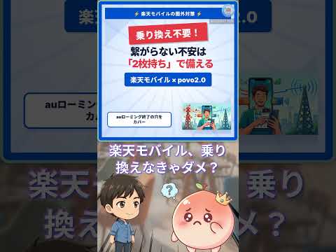 楽天モバイル2枚持ちの正解は、月額0円のpovo2.0 #Shorts #楽天モバイル #povo #格安SIM #2枚持ち #スマホ代節約
